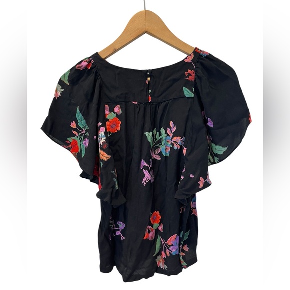 Gorgeous Anthropologie Maeve Floral Prato Flutter/ Short Sleeve Top Size XS - Picture 9 of 15